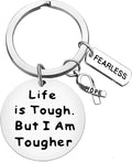 Survivor Gift Cancer Awareness Keychain Life is Tough But I am Tougher Keychain Cancer Awareness Inspirational Gift Recovery Presents for Her Him